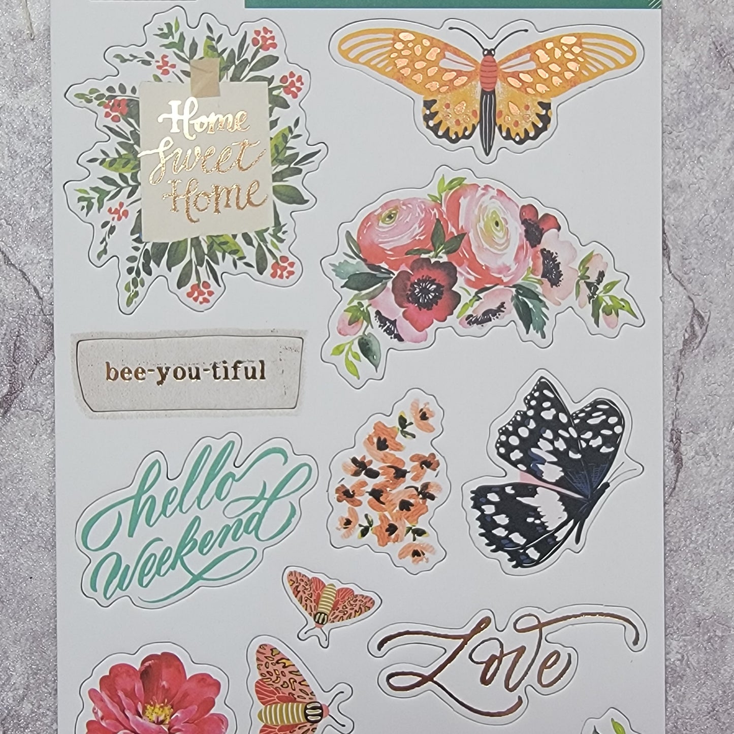 Painted Floral Chipboard Stickers