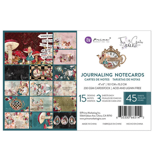 4x6 Lost in Wonderland Journaling Cards