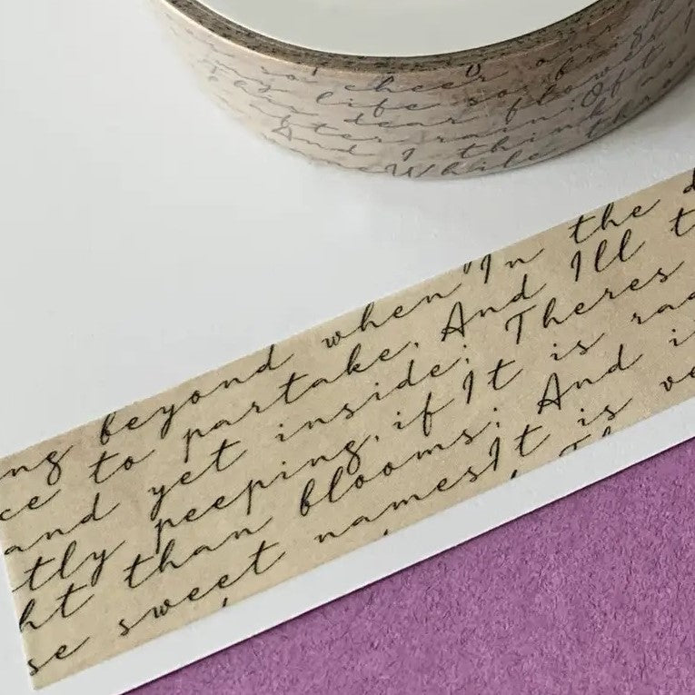 Vintage Script Handwriting Washi Tape